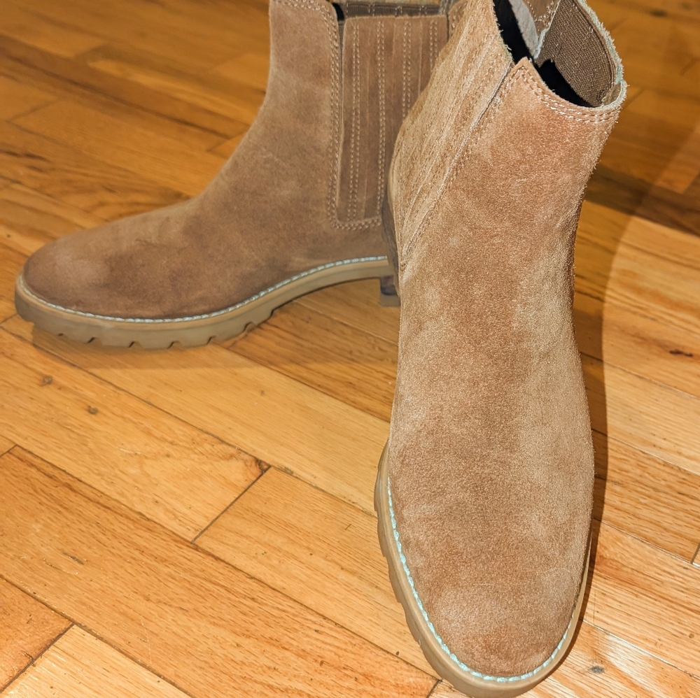 Dolce Vita Cognac Suede Water Resistant Ankle, Chelsea Boots - Picture 4 of 4